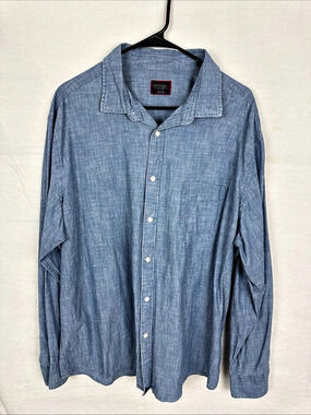 UNTUCKit Blue Chambray Long Sleeve Shirt Men's Blue 2XL